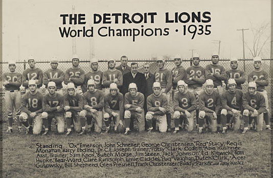 1935 NFL Champion Detroit Lions